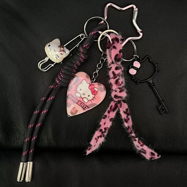 Handmade Dark Kitty Keychain