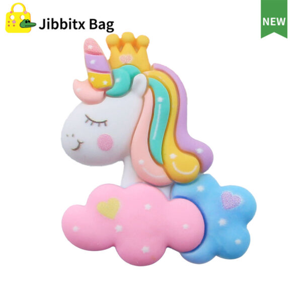 Rainbow Unicorn 16mm button Bag Charms (Set of 5)
