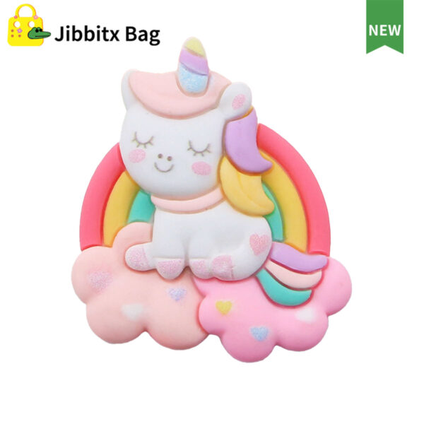 Rainbow Unicorn 16mm button Bag Charms (Set of 5)