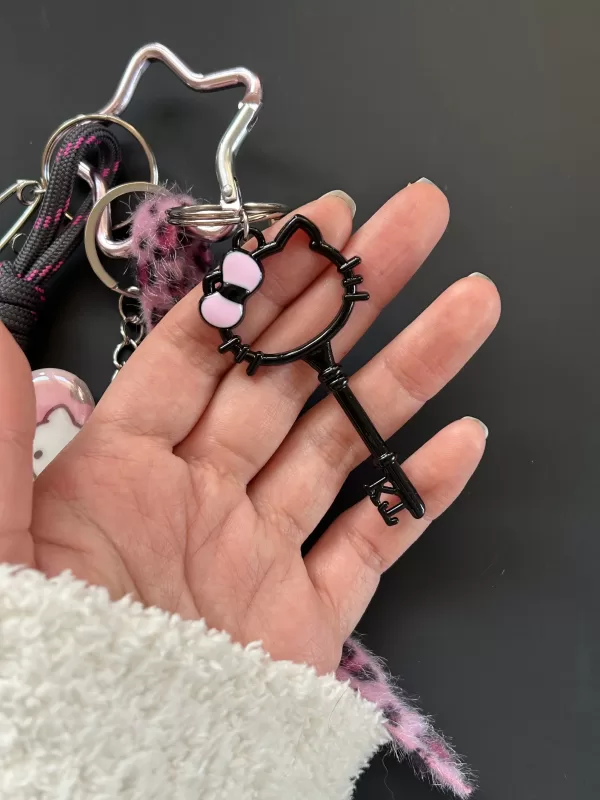 Handmade Dark Kitty Keychain